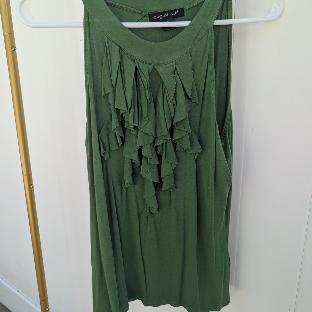 2/$15 August Silk Green Sleeveless Top